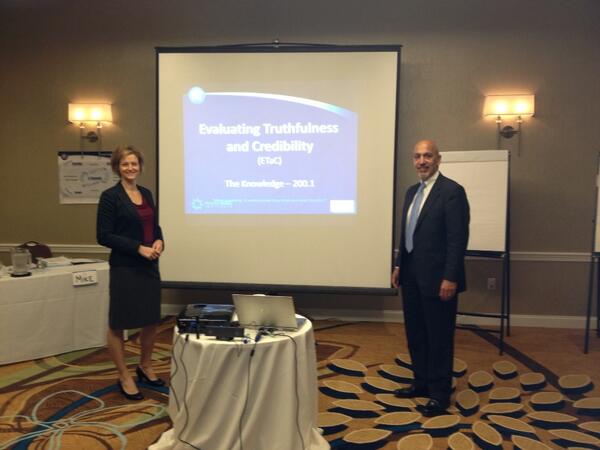 Maggie Pazian and Michael Palestina kicking off the Evaluating Truthfulness and Credibility Course